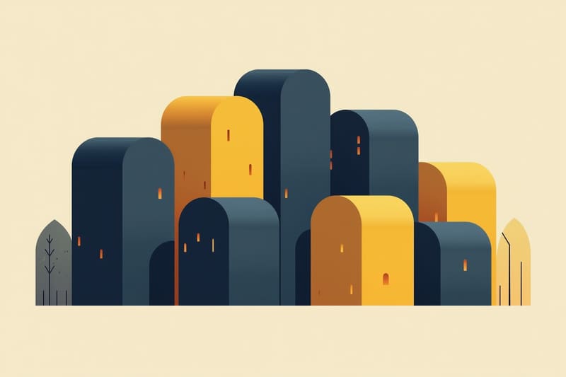 Abstracte illustratie van rijen blokken die met elkaar vergeleken worden